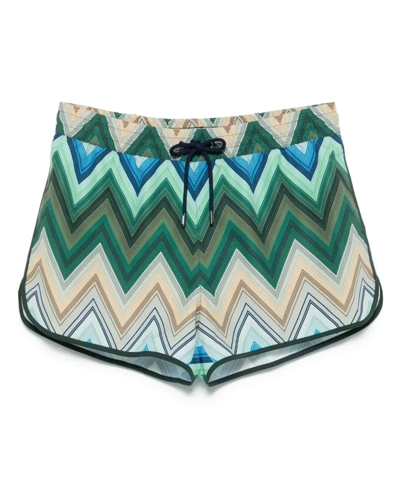 Missoni Badeshorts mit Zickzackmuster - Grün Grün