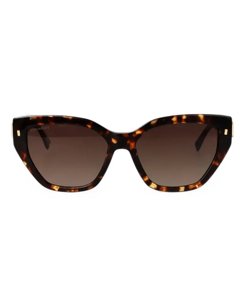 Dsquared2 Geometrische Sonnenbrille in Schildpattoptik - Braun Braun