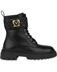 Moschino Stiefeletten mit Logo-Schild Schwarz