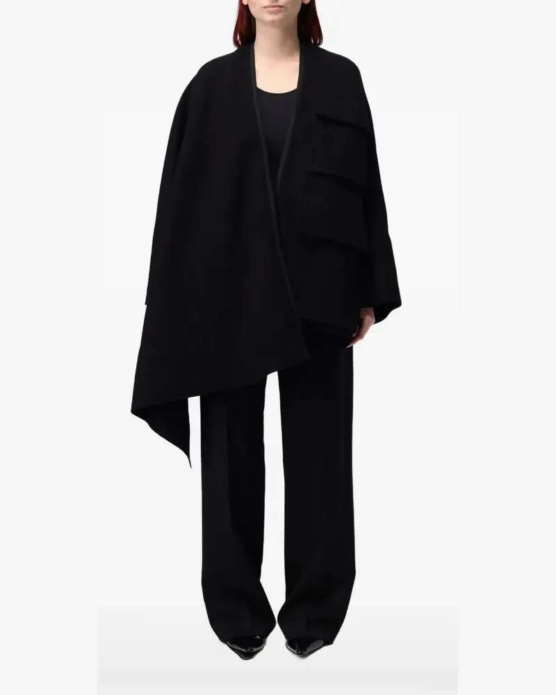 TER ET BANTINE Asymmetrisches Cape mit Tasche - Schwarz Schwarz