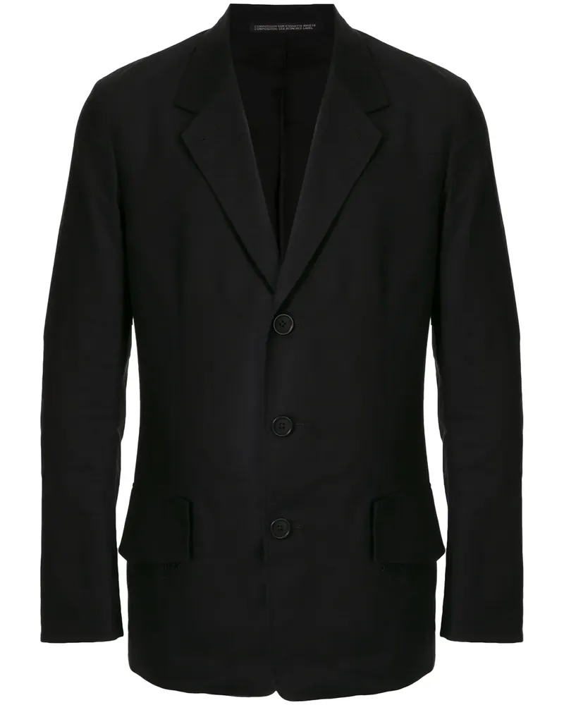 Yohji Yamamoto Einreihiges Sakko - Schwarz Schwarz