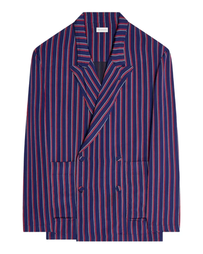 Dries van Noten Gestreiftes Sakko - Blau Blau