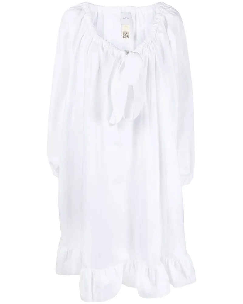 Patou Kleid mit Schleifenkragen - Weiß Weiß