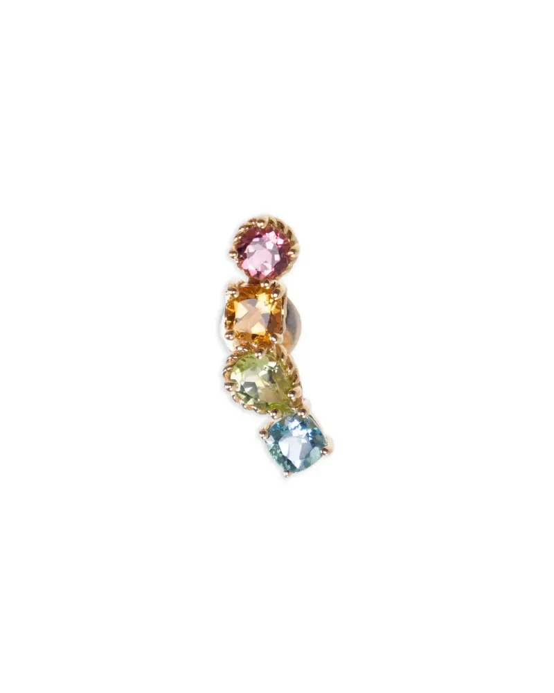 Dolce & Gabbana Einzelner 18kt Rainbow Gelbgoldohrring mit Schmuckstein Gold