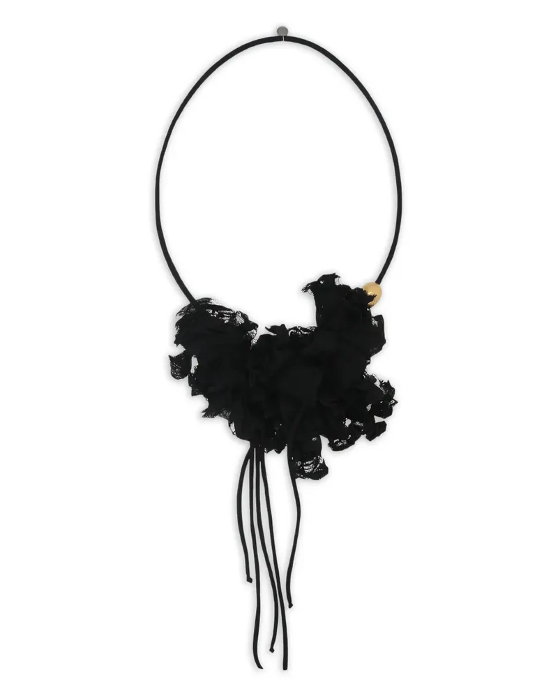 Maria Calderara Gerüschte Halskette - Schwarz Schwarz