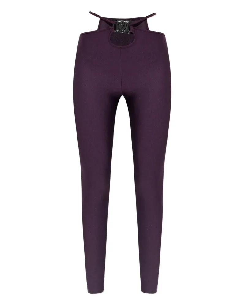 Versace Jeans Leggings mit Logo-Schild - Violett Violett