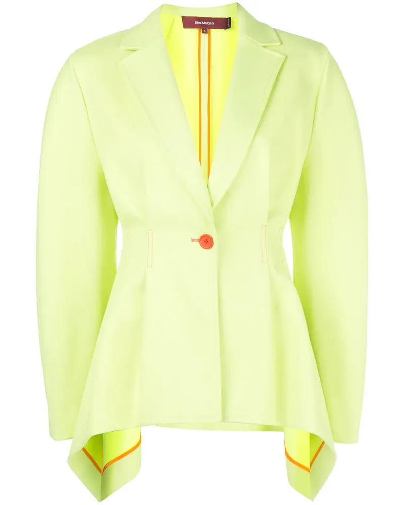 Sies Marjan Neonfarbener Blazer mit Drapierung - Gelb Gelb