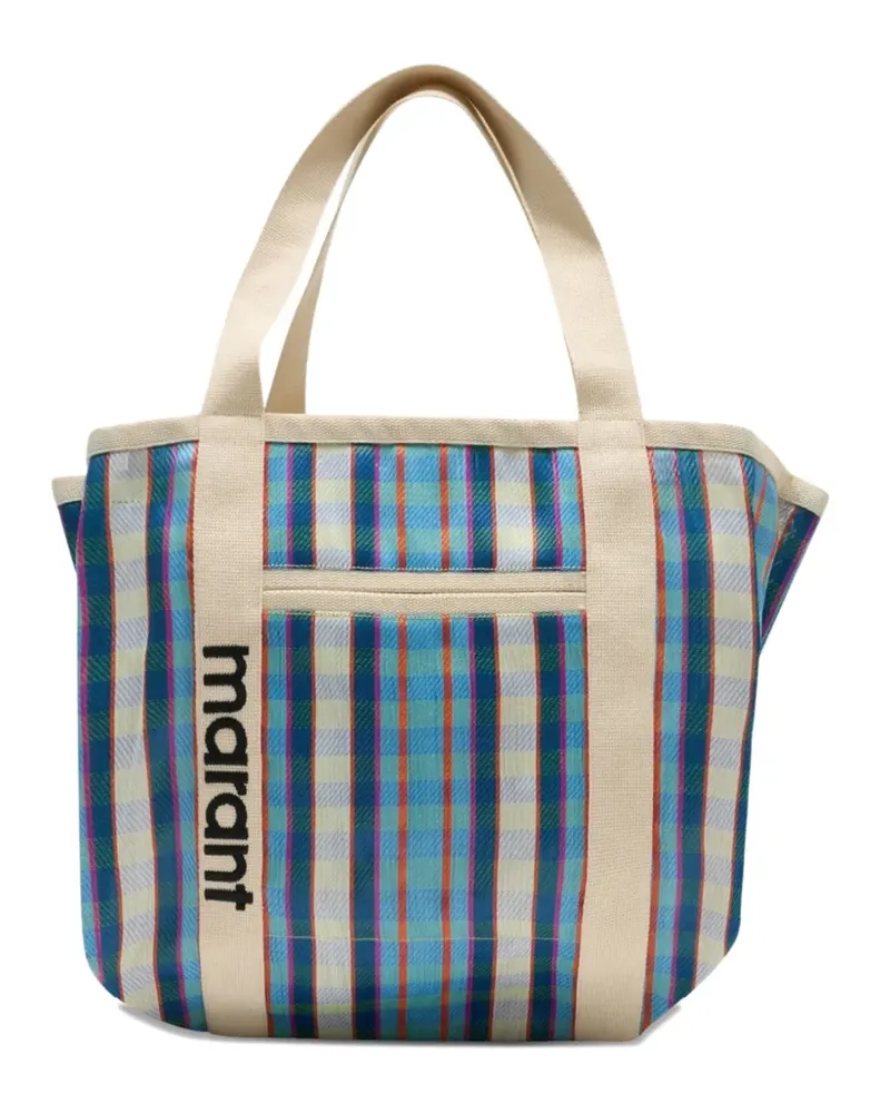 Isabel Marant Darwen two-handle striped tote bag - Blau Blau