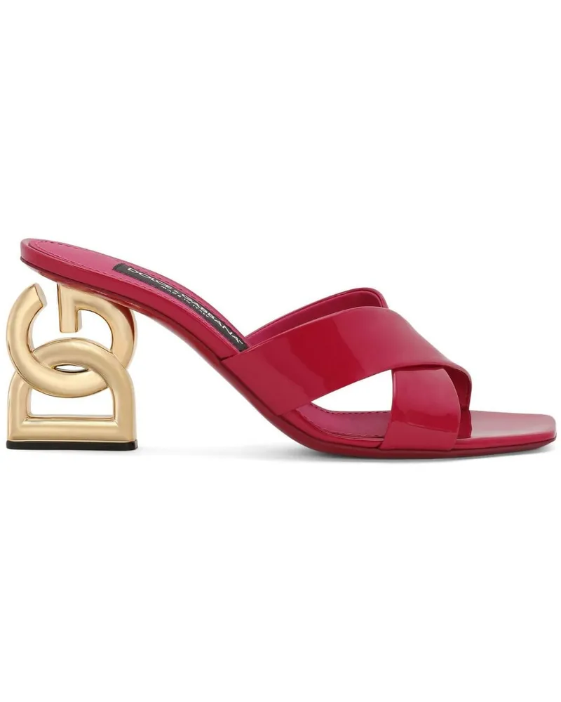 Dolce & Gabbana 3.5 Sandalen mit DG-Absatz 75mm - Rot Rot