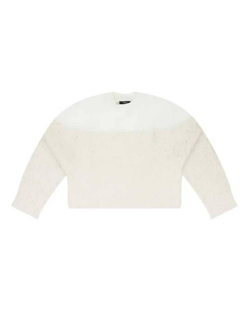 Amiri drop needle crewneck knitted top - Nude Nude