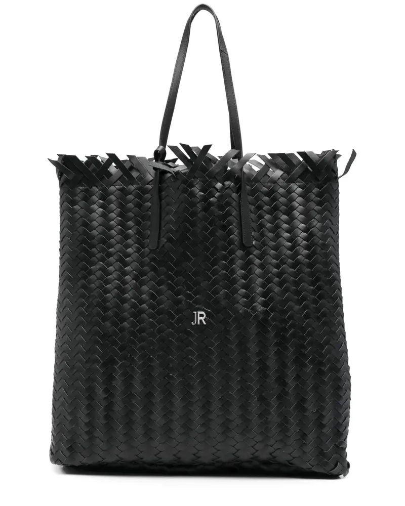 John Richmond Handtasche mit Webmuster - Schwarz Schwarz