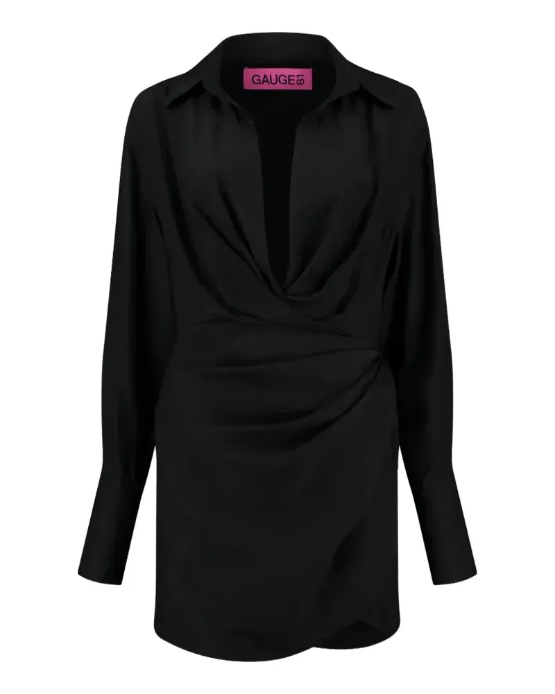 GAUGE81 Hemdkleid aus Seide - Schwarz Schwarz