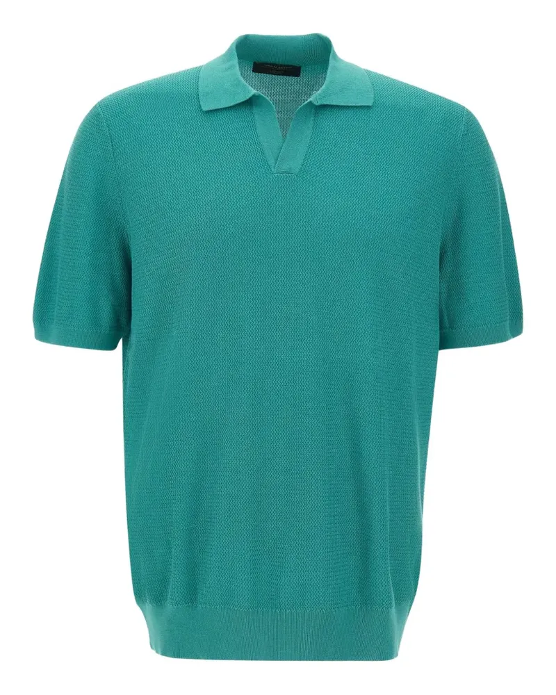 Gran Sasso skipper textured-knit polo shirt - Grün Grün