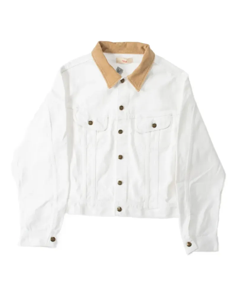 CHERRY LA Jeansjacke mit Cordkragen - Weiß Weiß