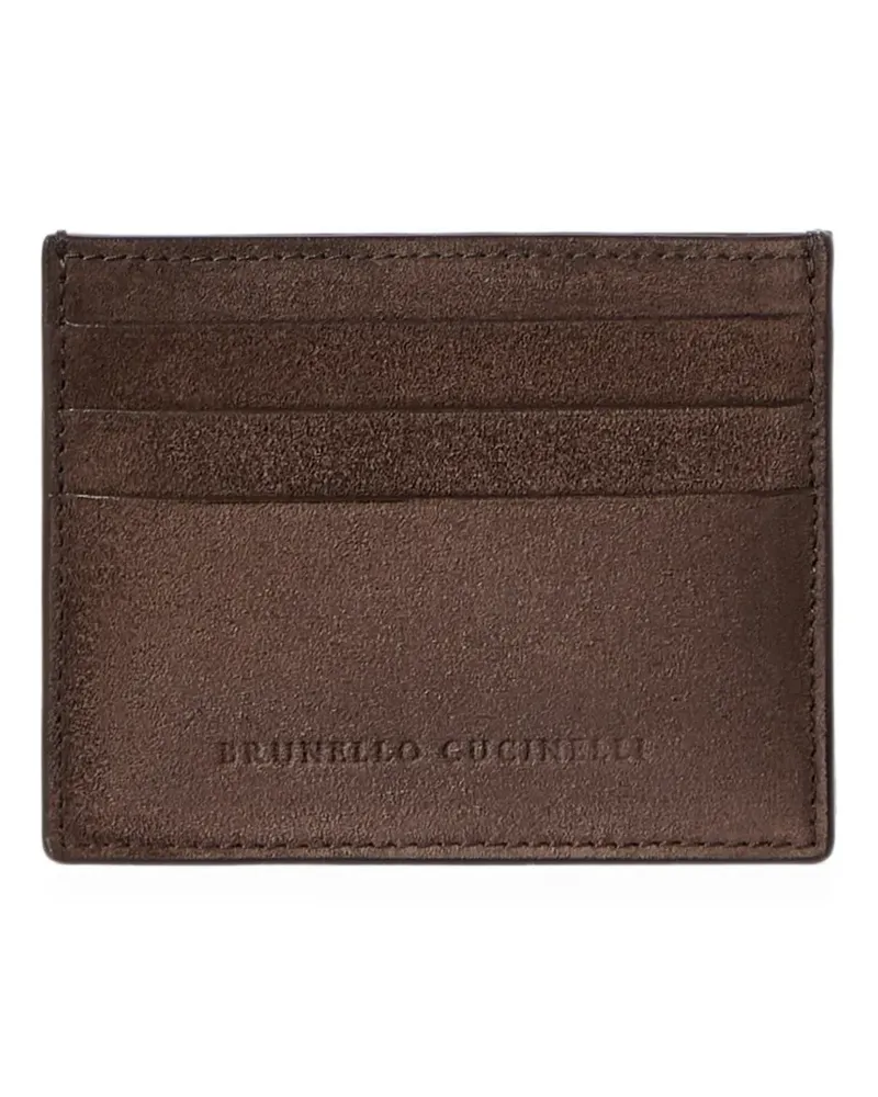 Brunello Cucinelli suede card case - Braun Braun