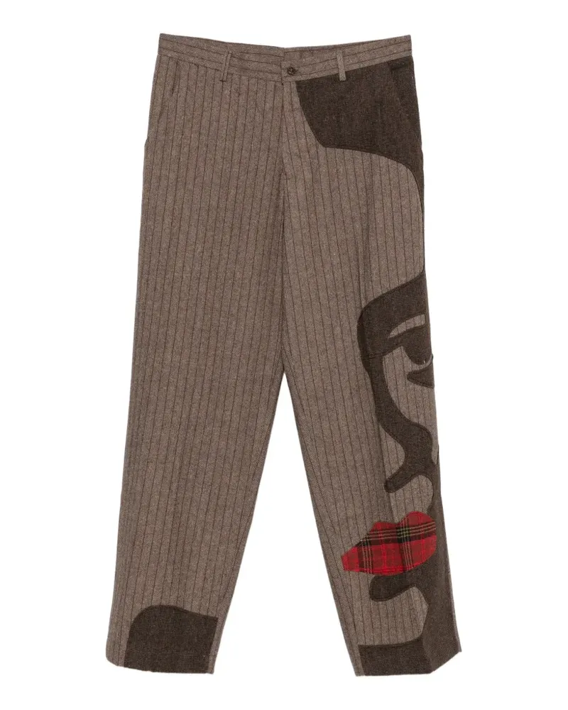 KidSuper Patchwork-Hose mit Nadelstreifen - Braun Braun