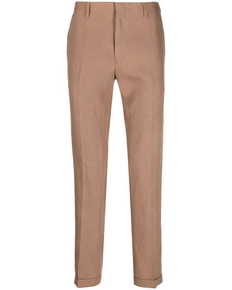 Paul Smith Leinenhose mit Bügelfalten - Braun Braun