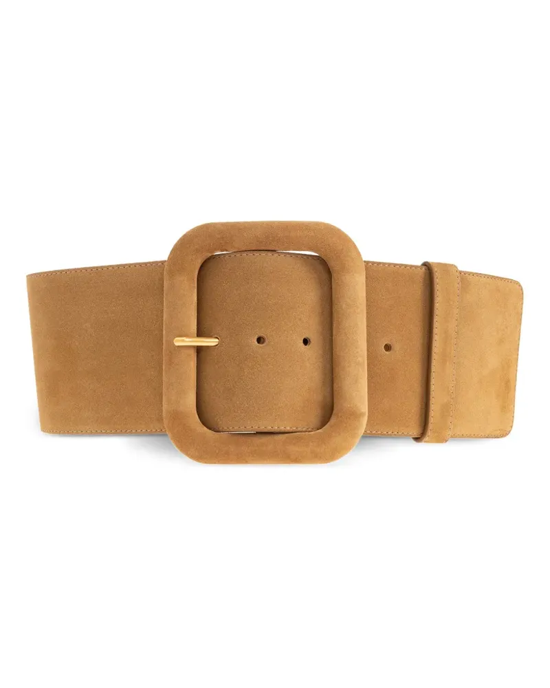 AMI Paris square-buckle leather belt - Nude Nude