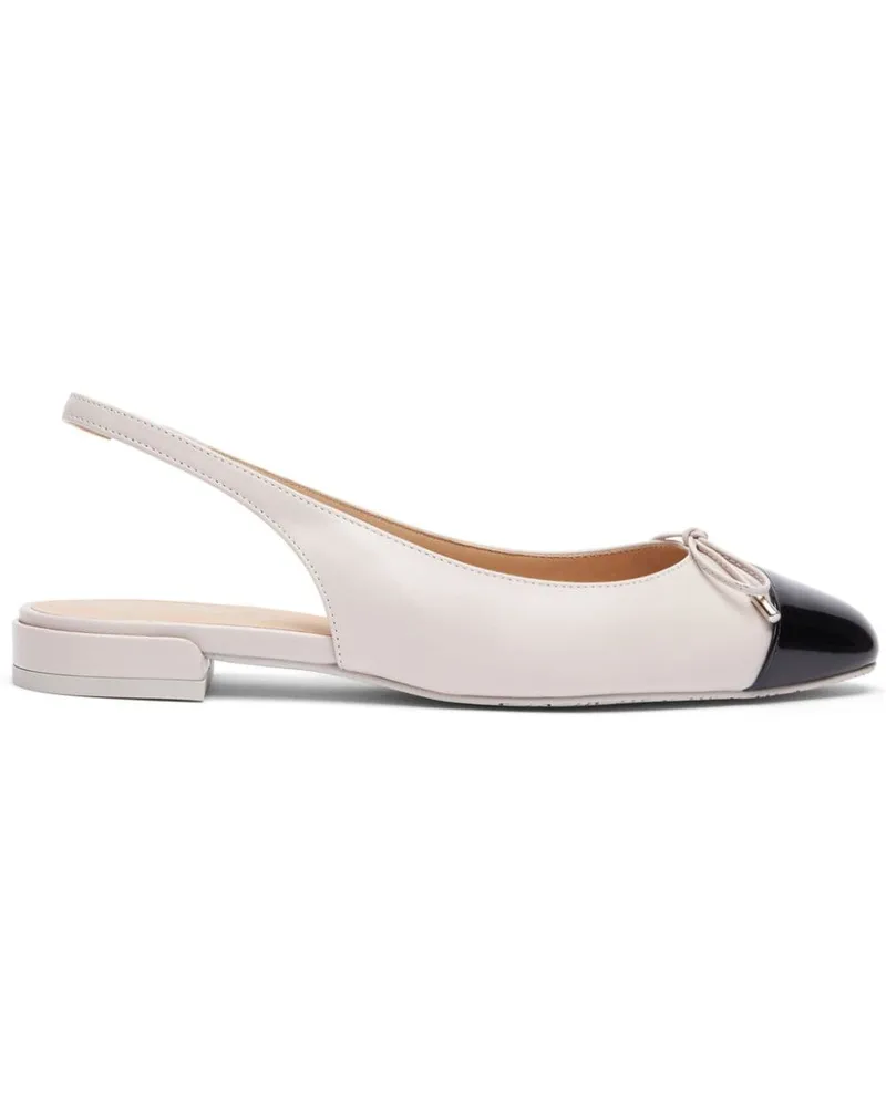 Stuart Weitzman Sleek Bow Slingback-Ballerinas - Weiß Weiß