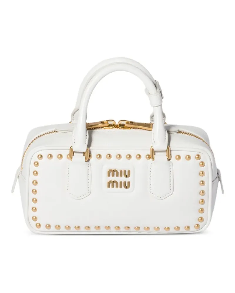 Miu Miu Arcadie Tasche mit Nieten - Weiß Weiß