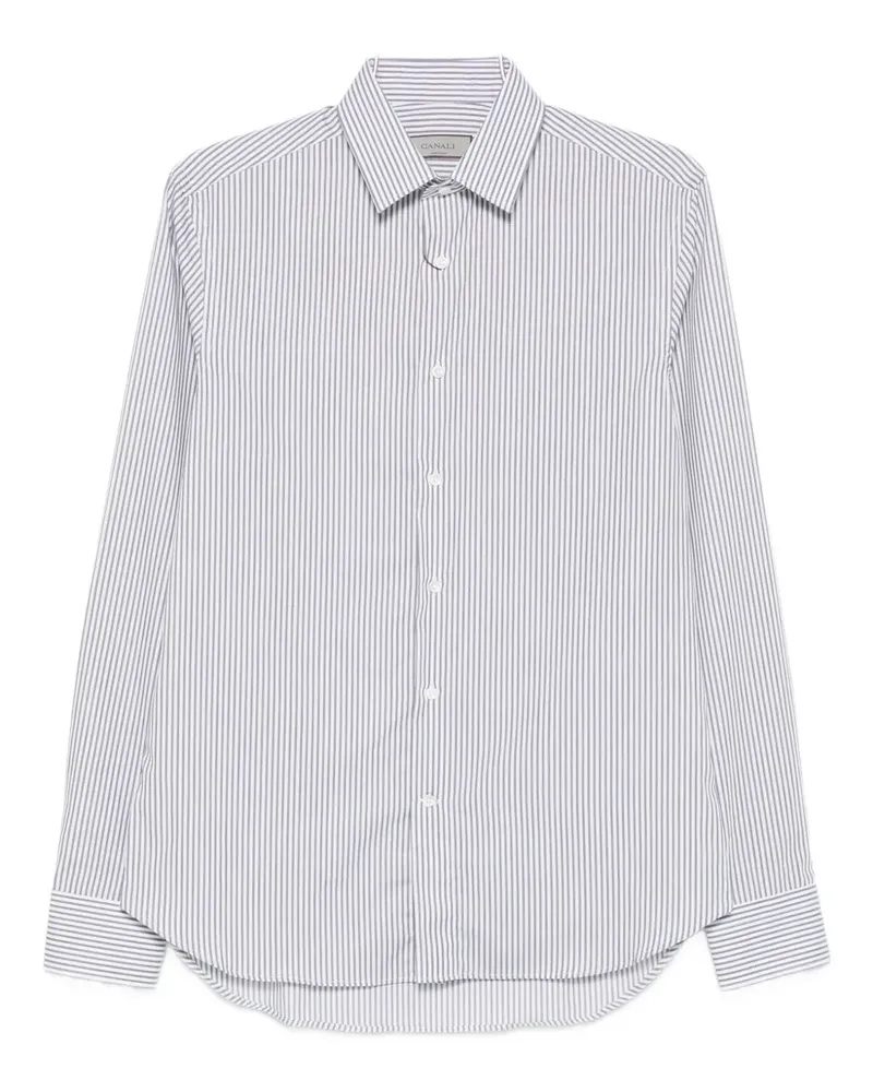 Canali striped long-sleeve shirt - Blau Blau