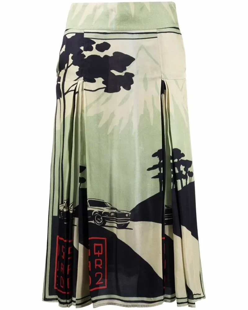 Dsquared2 Rock mit grafischem Print - Grün Grün