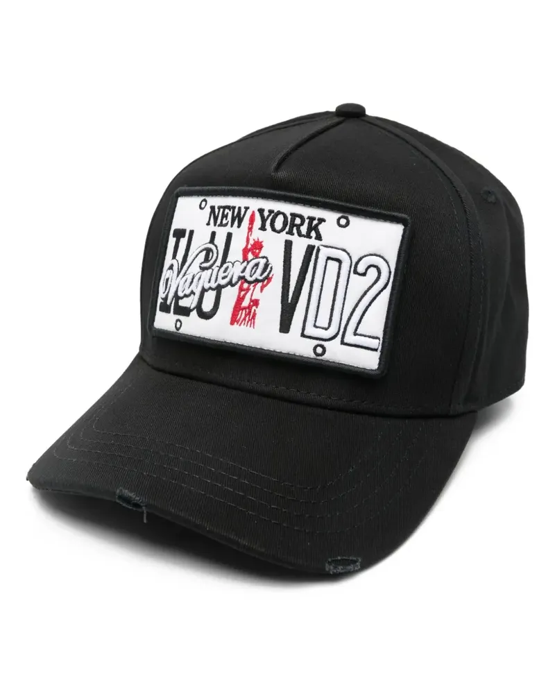 Dsquared2 Baseballkappe mit New York-Patch - Schwarz Schwarz