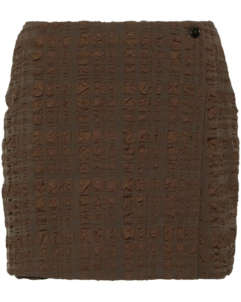 Nanushka Seersucker-Shorts im Layering-Look - Braun Braun
