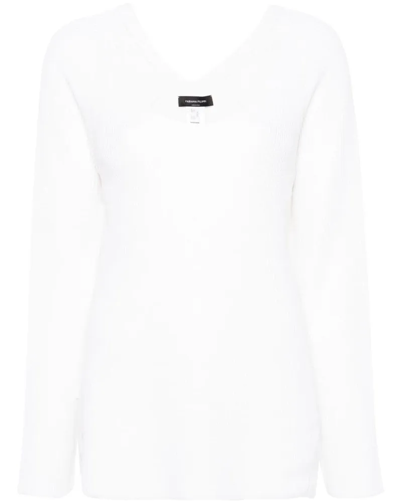 Fabiana Filippi Gerippter Pullover - Weiß Weiß