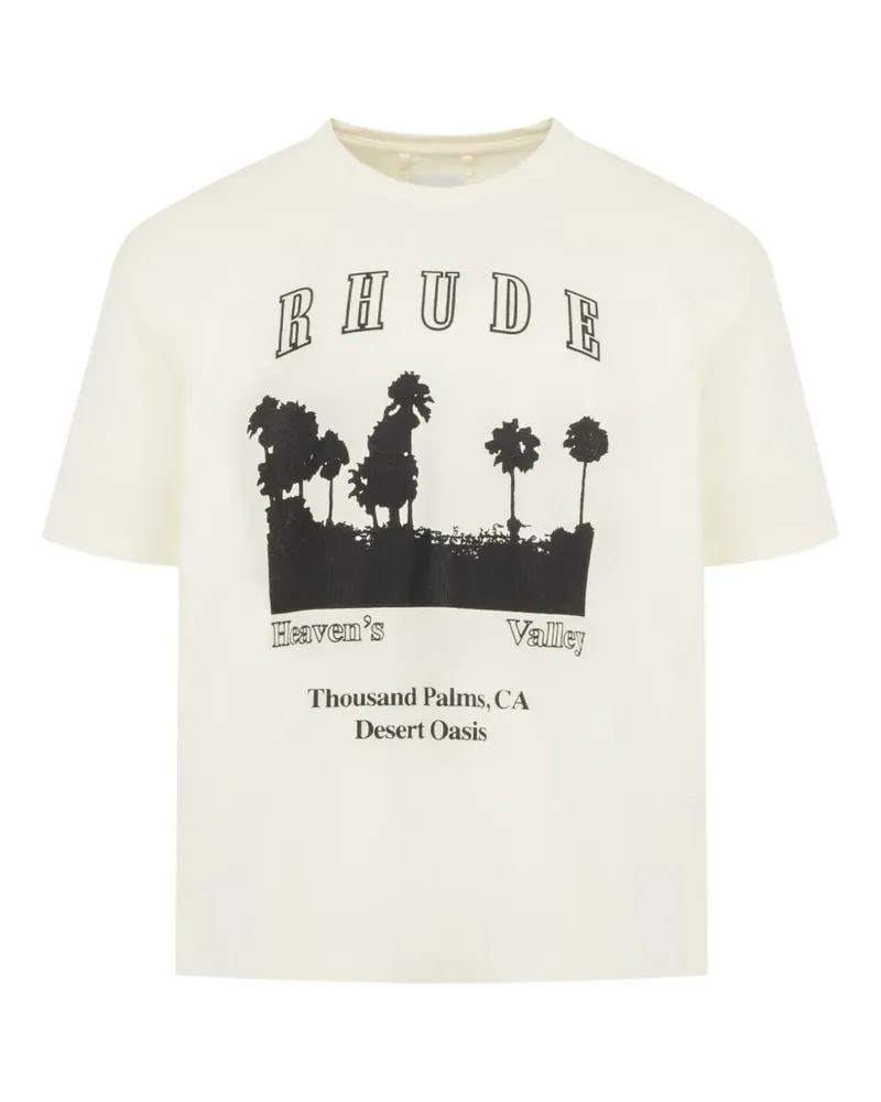 RHUDE graphic-print T-shirt - Nude Nude