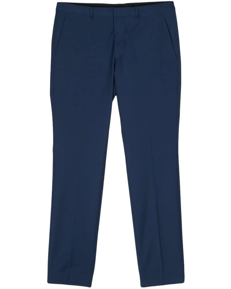 HUGO BOSS Tapered-Hose mit Bügelfalten - Blau Blau