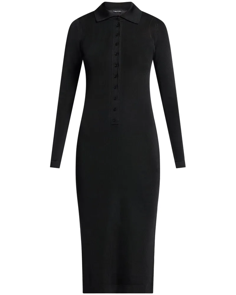 Tom Ford Gestreiftes Strickkleid - Schwarz Schwarz