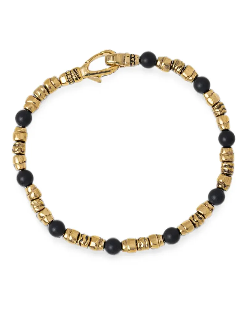 Guess beaded logo-engraved bracelet - Gold Gold