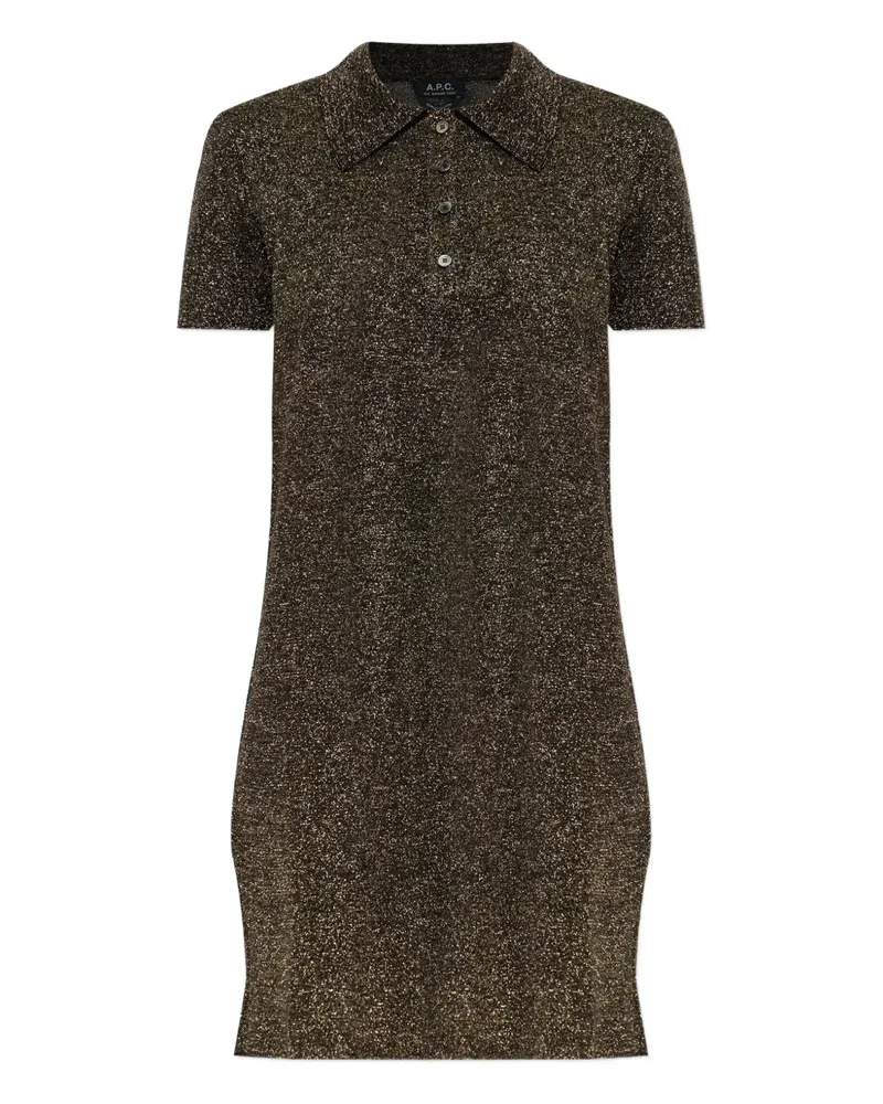 A.P.C. Minikleid mit geknöpftem Kragen - Schwarz Schwarz