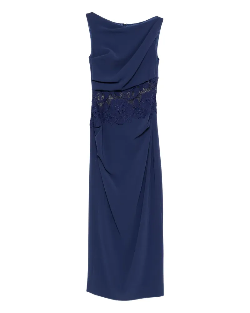 Talbot Runhof Kleid mit Spitzeneinsätzen - Blau Blau