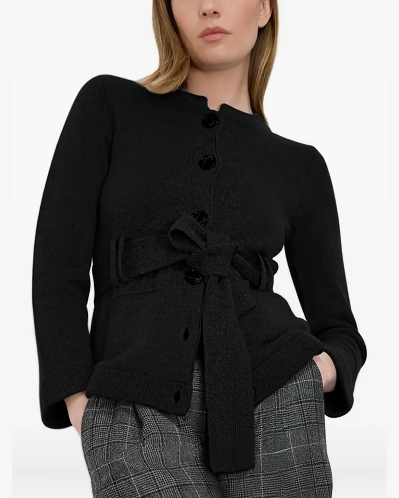 JANE Atelier Winter Cardigan mit Gürtel - Schwarz Schwarz