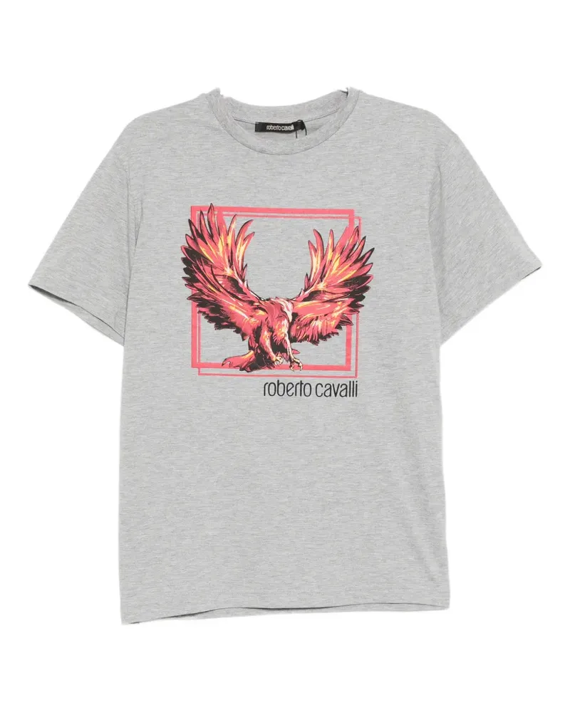 Roberto Cavalli graphic-print round-neck T-shirt - Grau Grau