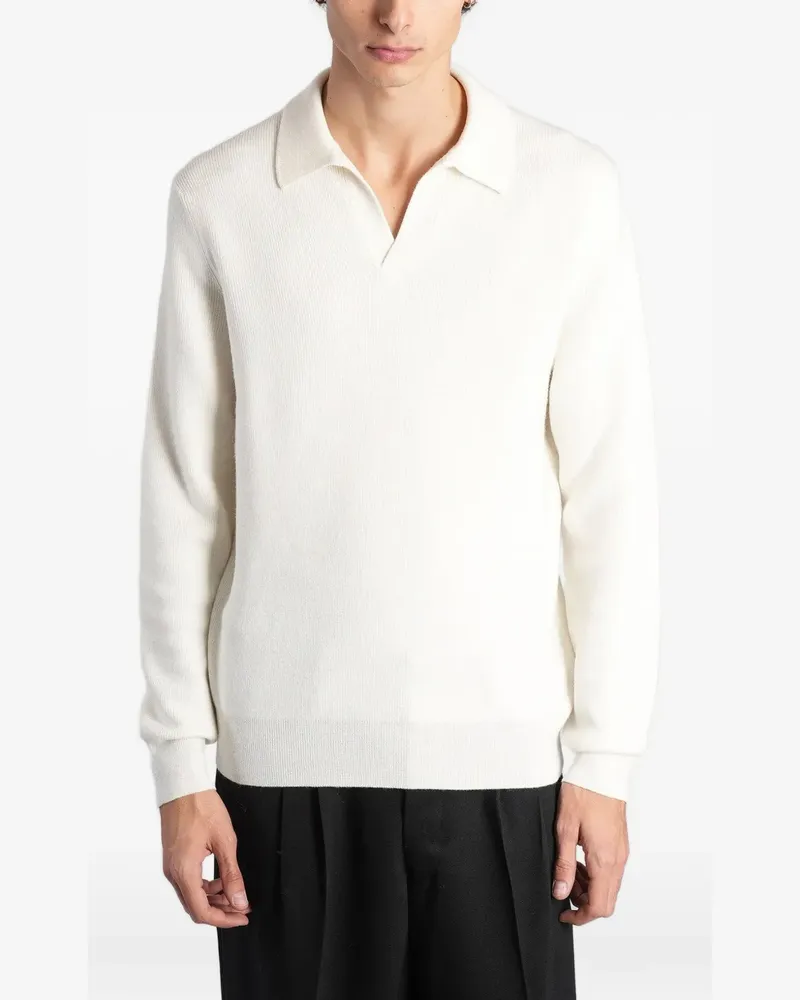Tagliatore Fein gestricktes Poloshirt - Weiß Weiß