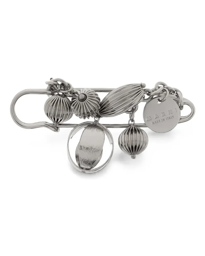 Marni pendant-embellished pin - Silber Silber