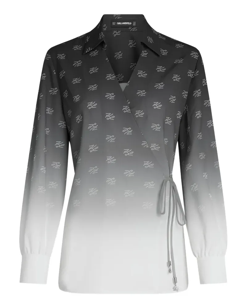 Karl Lagerfeld Gewickelte Bluse - Grau Grau