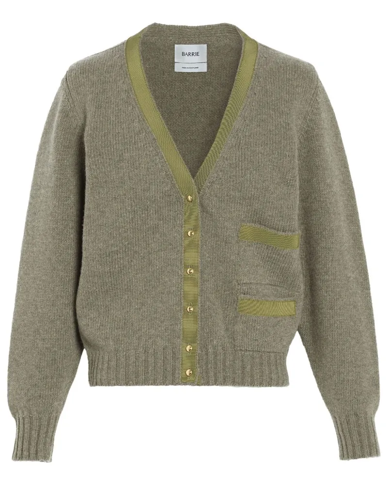 Barrie Cardigan aus Kaschmir mit Schleifendetail - Grün Grün