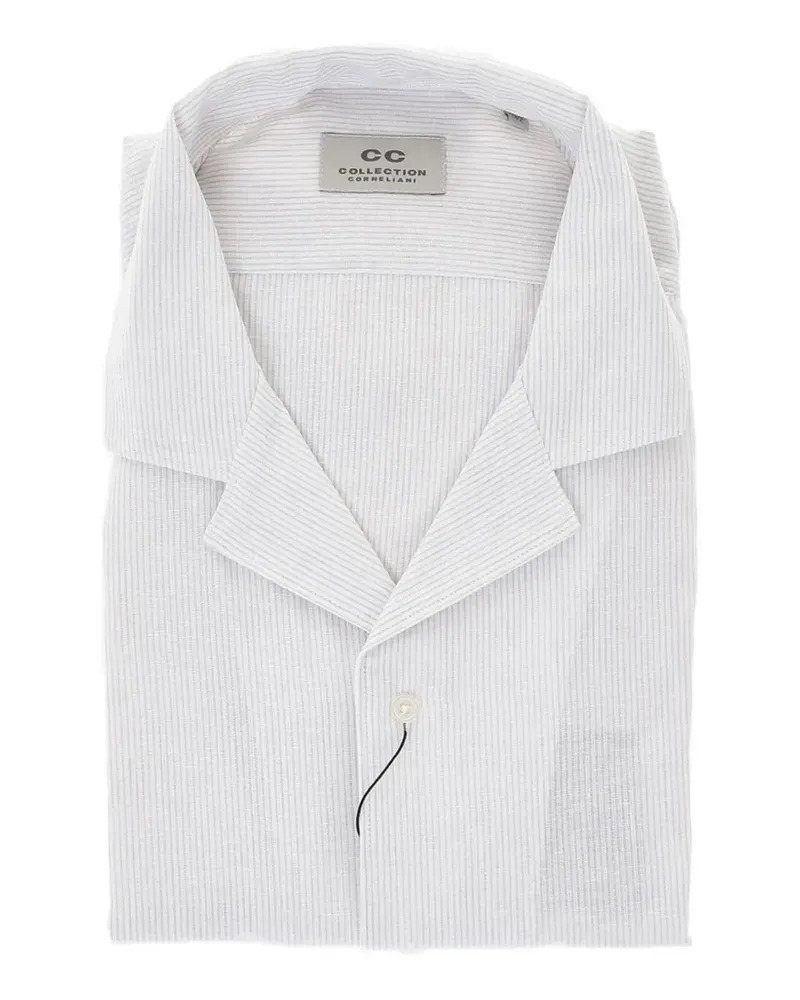Corneliani striped camp-collar shirt - Grau Grau