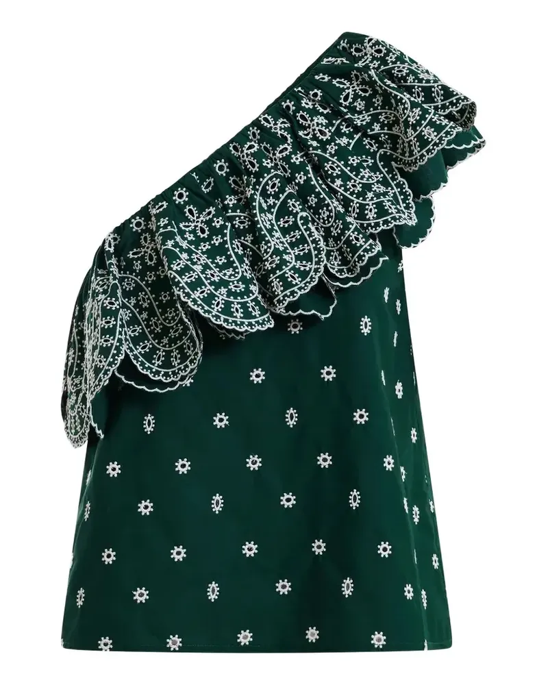 Essentiel embroidered ruffled blouse - Grün Grün