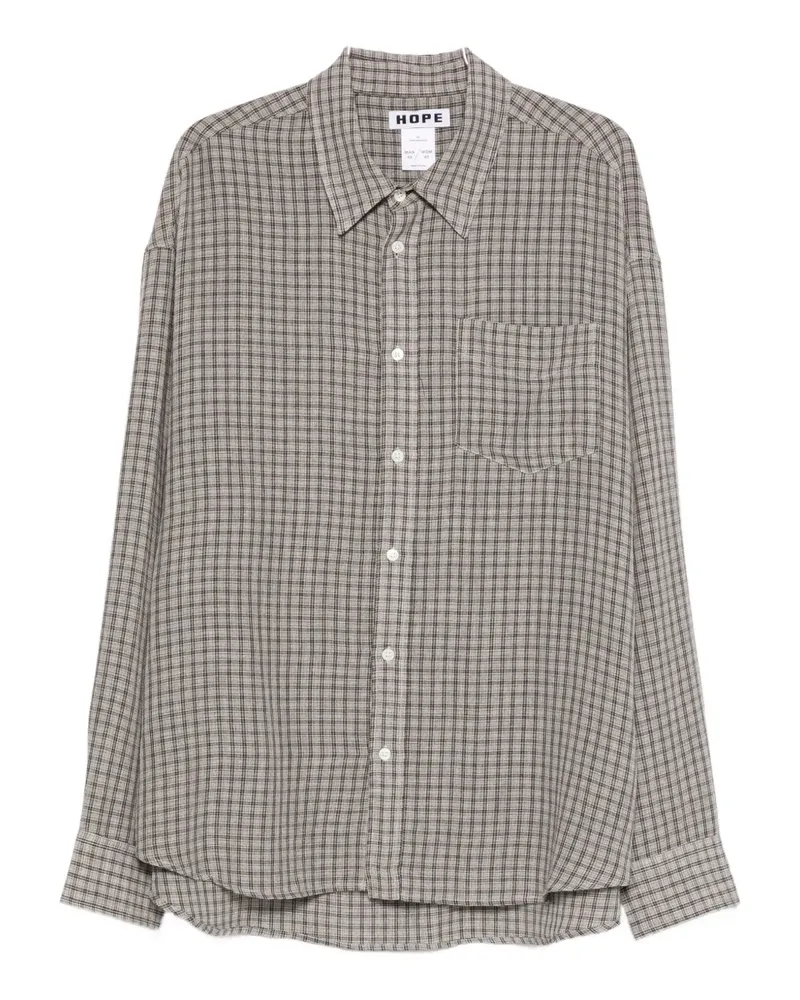 Hope Room checked patch-pocket shirt - Grau Grau