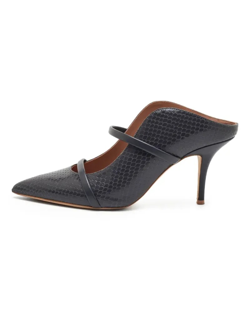 Malone Souliers Maureen snakeskin-embossed heeled mules - Grau Grau