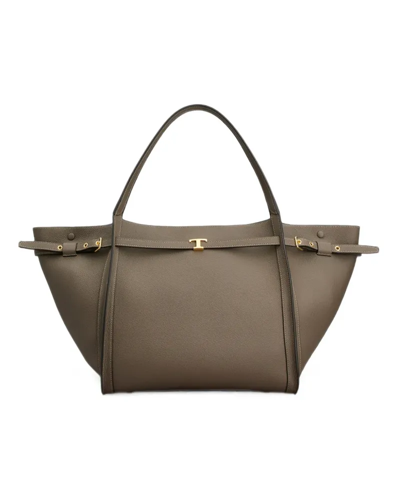 TOD'S Mini T Timeless Tote Bag mit Schnalle - Braun Braun