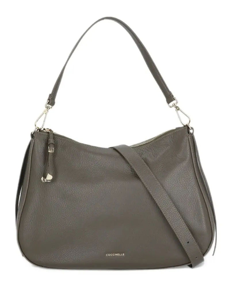 Coccinelle Mittelgroße Nory Tote Bag aus gekörntem Leder - Grau Grau