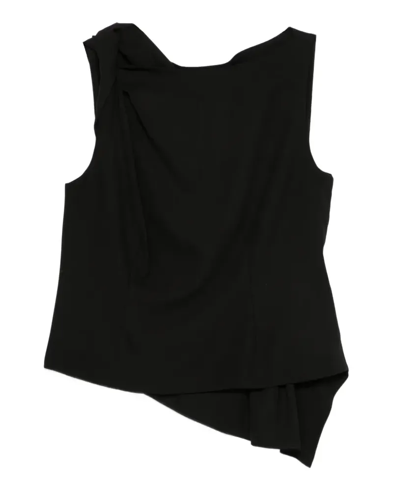 Róhe asymmetric draped top - Schwarz Schwarz
