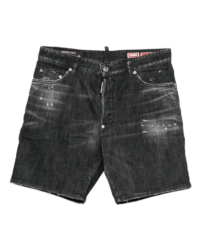 Dsquared2 belt-loop distressed shorts - Schwarz Schwarz