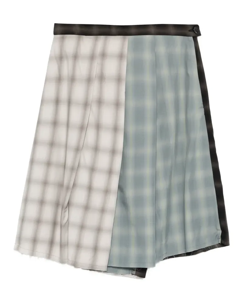 Song For The Mute patchwork check shorts - Nude Nude